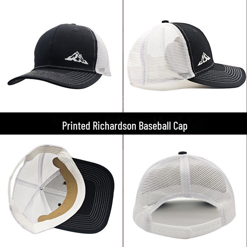 Creative Mountain View Trucker Hat: Curved, Quick-Dry Mesh Cap for Men