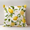 1Pc Fresh Lemon Floral Printed Throw Pillow Cover,Suitable For Sofa, Bedroom, Living Room, Easily Create A Refreshing Atmosphere