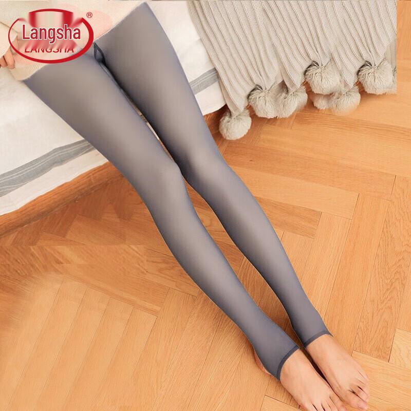 Langsasha Women's Sheer Look Thermal Fleece-Lined Leggings