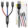 Baseus 3-in-1 USB kabelis USB-C / Lightning / Micro 3A 1.2M (Melns)