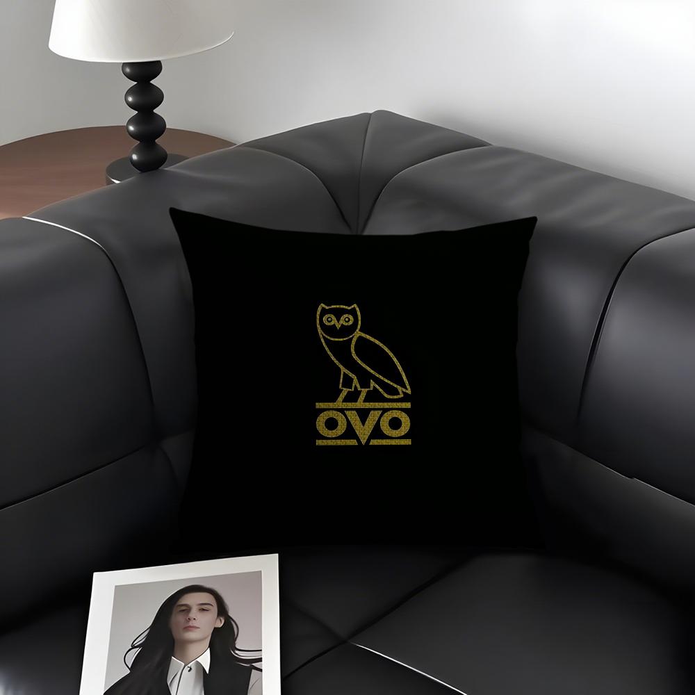D-Drake O-Ovo Owl Cushion Cover Natural Linen Organic Fabric Double-Sided Printing Sofa Home Decor Gift Pillow Case