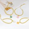 Simple Round Cross Copper Bead Chain Bracelet Adjustable Drawstring Charm Bracelet Classic for Men Women Party Wedding Jewelry
