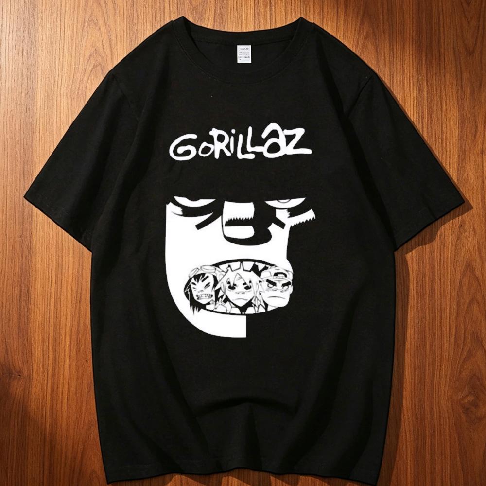 Gorillaz cotton tshirt teen Graphic korean clothes harajuku  Gothic top tees Graphic Yk graphic Digital korean clothes Punk