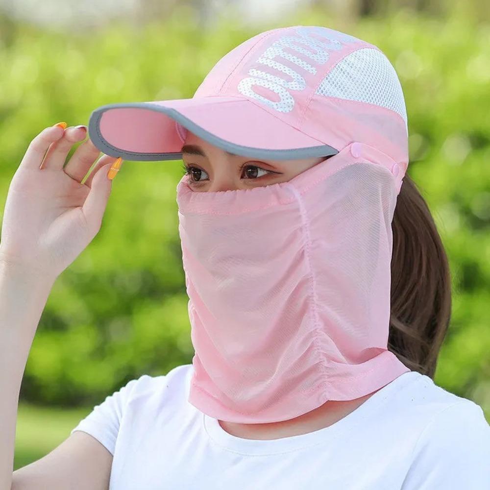 Sun Hat Wide Brim Baseball Cap Neck Cover Face Cover Cap Protective Sun Protection Hat Outdoor