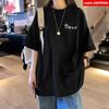 American style Short sleeve T-shirt women's summer 2025 New Letter Print Black T-shirt Casual comfort Y2k Tops ladies clothing