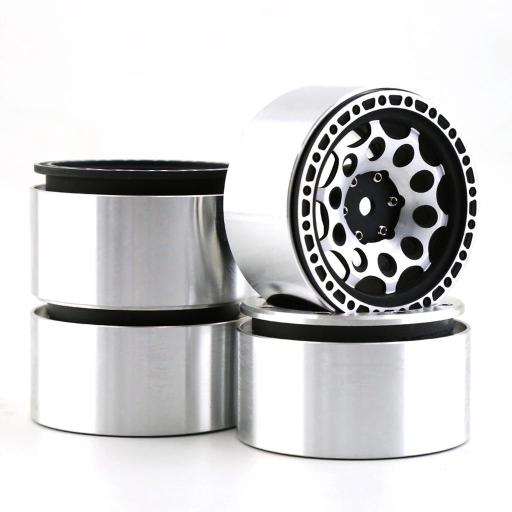 Aluminum Alloy Wheel Rim Beadlock Wheel Rims Hub 4pcs 2.2inch 65*35mm  Replacement for TRAX4 SCX10