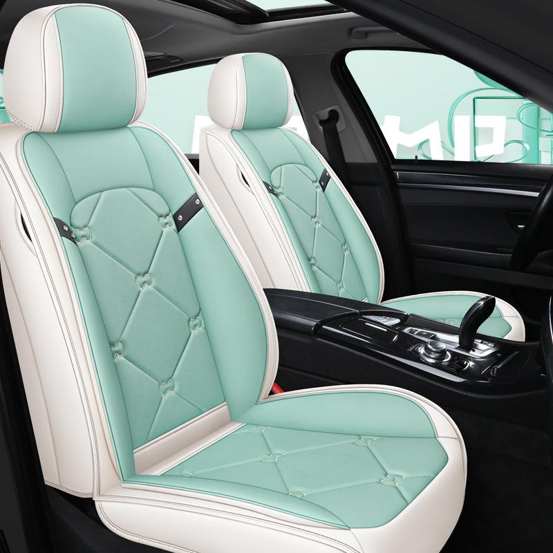 Komplettes Set 5 Sitze PU-Leder Auto-Sitzbezüge Langlebig Stützend für Volkswagen Tiguan für Hyundai Venue für KIA Sportage für Isuzu D-MAX für Modell 3