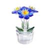 Handgefertigte Kristallblumen-Statue Verzierung Rose Tulpe Künstliche Blumenfigur Glänzende Klare Basis Tischpflanzen Sonnenfänger