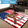 Custom Name Baseball Glove Bat Rug Game Carpet, Floor Mat for Bedroom Living Room Entryway Rug, Home Decor Idea Gift for Christmas Birthday