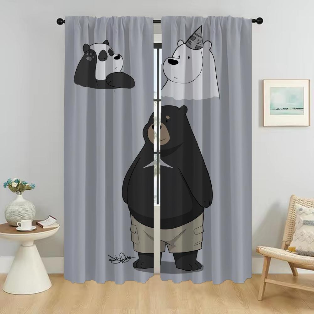 Set Of 2 Room Curtains We Bear Bears Window Curtain Panel Shades Home Interior Halloween Decoration Elegant Made Polyester