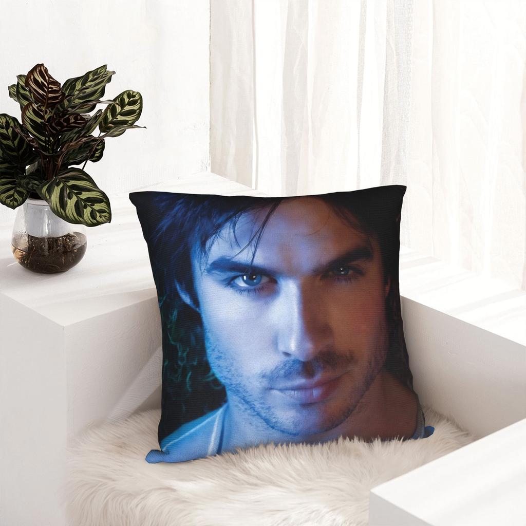 Damon Salvatore The Vampire Diaries Pillowcase Soft Polyester Cushion Cover Decoration Ian Somerhalder Pillow Case Cover Home