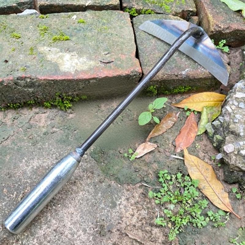 Heavy Duty Carbon Steel Garden Hoe Sharp Blade Durable Handle For Home Farm Weeding Digging Planting Flower Beds