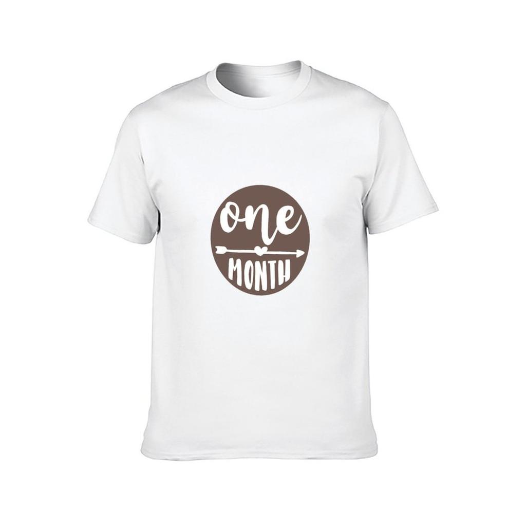 One Month Baby Milestones TShirt Man T Shirts Cotton T Shirts for Man Graphic Tees TShirt