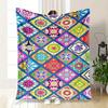 Colorful Mexican Tile Pattern Phone Case CoverBlanket Flannel Throw Blanket for Sofa, Bed, Travel, Camping, Office, Couch, Chair, And Bed Gi