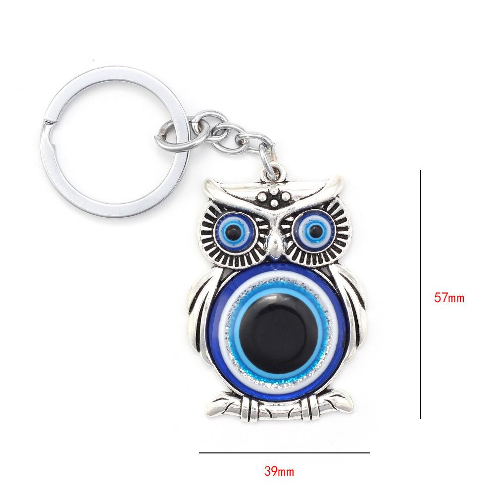Blauer böser Blick Schlüsselanhänger Eule Schlüsselanhänger Amulett Glücksbringer Anhänger Geschenk Schlüsselanhänger