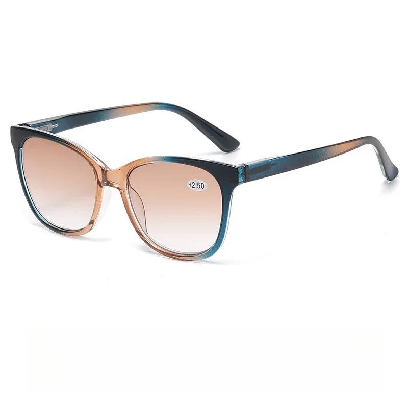 Neutrale Mode Cat Eye Leesbril Verloopkleur Presbyopie Bril voor Vrouwen Retro Groot Montuur Anti Blauw Licht Bril