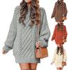 New Women's Chunky Knit Sweater, Loose Fit, High Neck, Oversized, Solid Color Pullover