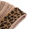 Herbst Winter Damen Verdickte Wärme Gestrickte Wolle Leopardenflor Hut