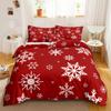 Red Christmas Duvet Cover Bedding Sets Snowflake Duvet Cover Set White Snowflake Microfiber for Bedroom Decoration Teens Women