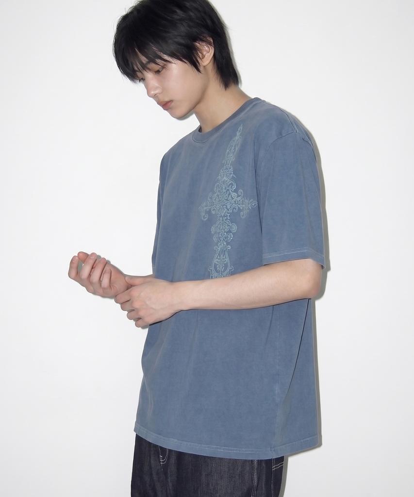 GRAVER [Unisex] Sim Cross Pigment Short Sleeve T-Shirt_2 Colors