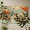 Cat Playing In Water Tin Sign X Vintage Animal Metal Wall Art Retro Iron Plaque for Home Room Bar Cafe Garage
