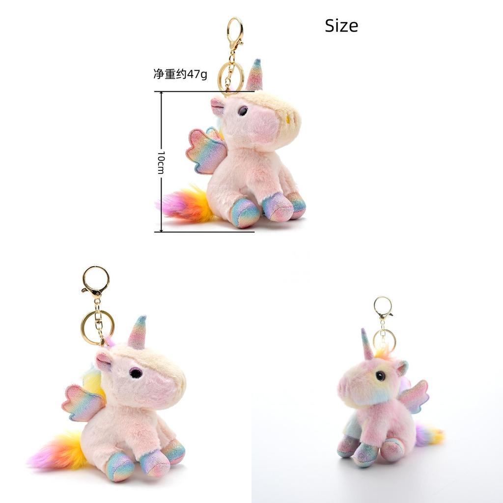 Einhorn Plüsch Schlüsselanhänger mit langem Fell Für Kinder und Jugendliche Geschenk Kollektion