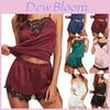 Luxurious Women Lace Sleepwear Pajamas Set Featuring Spaghetti Straps And Chic Nightwear