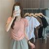 Women's Slim Fit Round Neck Short-Sleeve T-Shirt - 2025 Korean Summer Style Trend