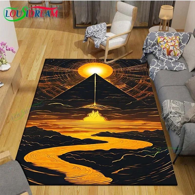 Egyptian Pharaoh- goddess-Runes Printed Carpets Living Room Anti-Skid Area Rug Kids Bedroom Mats Yoga Mat Large Carpet Decor