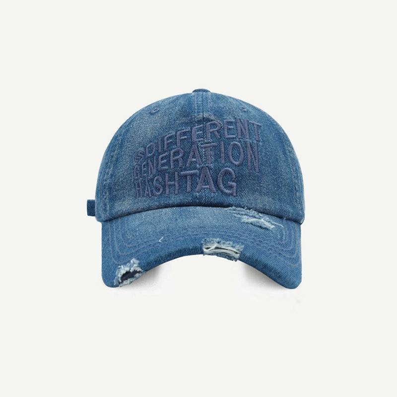 Classic Denim Baseball Hat With Embroidered Lettering And Sun Protection For Men Women