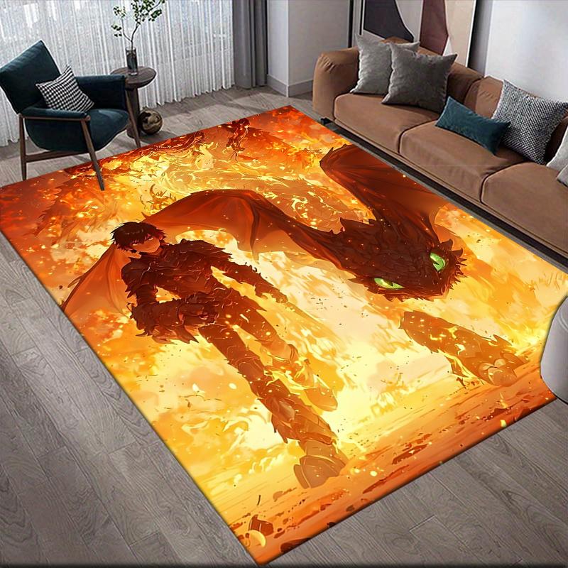 How To Train Your Dragon Square Area Rug, Non-Slip Floor Mat for Home Decor, Perfect Gift for Fans.chl