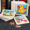 9-Piece Wooden Puzzle: Baby Animals & Transportation for Toddlers Ages 2-5, Educational Toy for Boys and Girls
