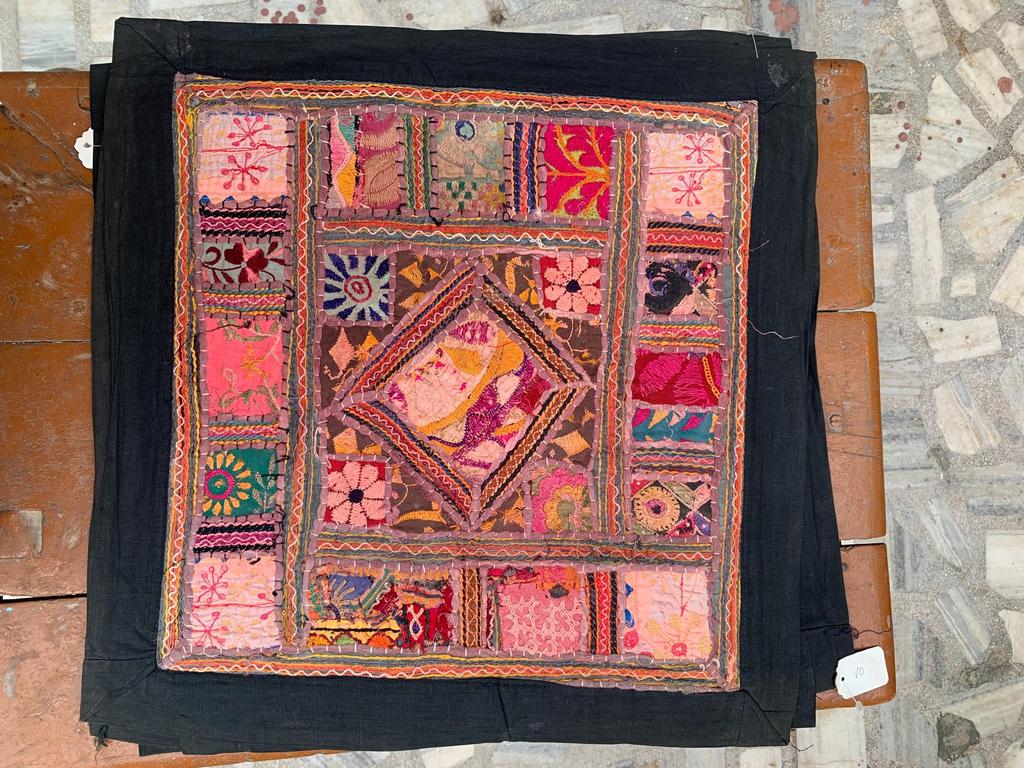 Hand Embroidered Cotton Pillow Cover: Boho Decorative Cushion 40
