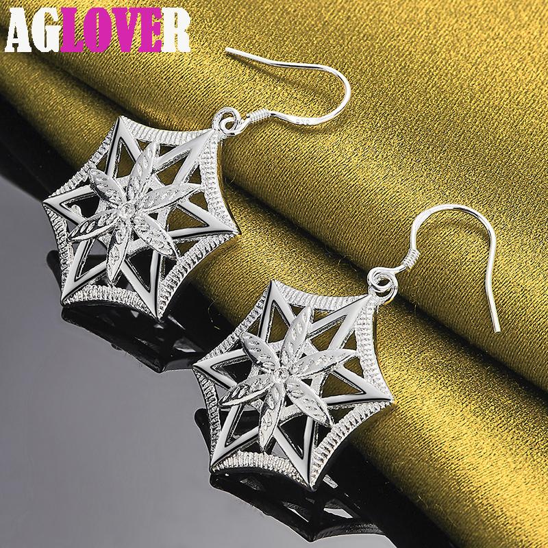 925 Sterling Silver Star Geometric Drop Earring Jewelry