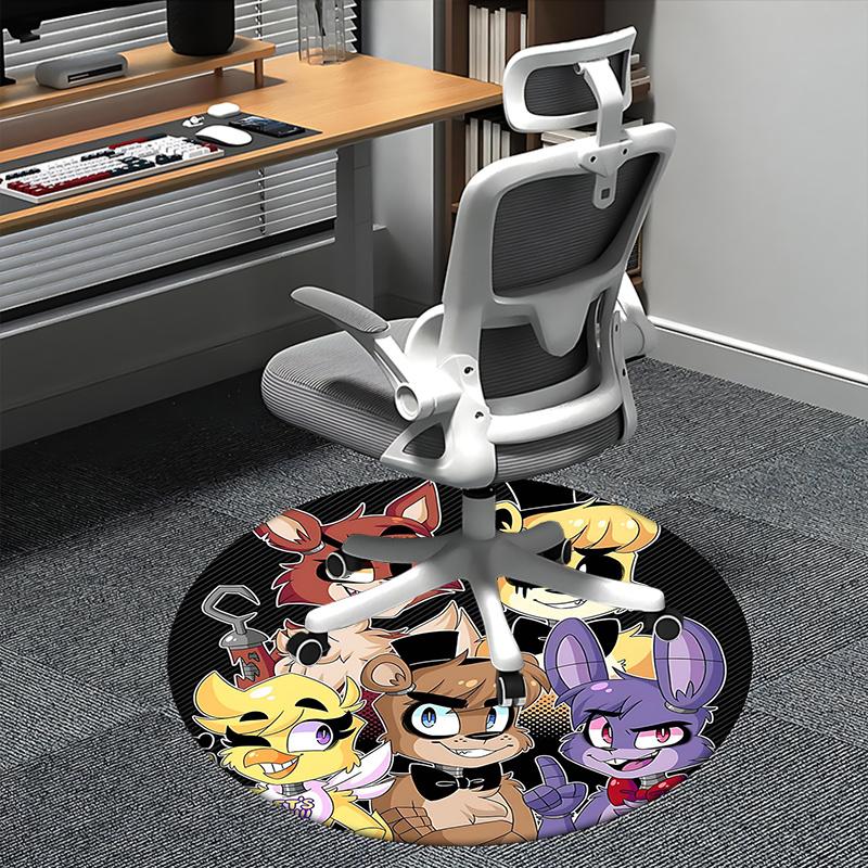 Five Nights at Freddy's,FNAF Chair mat Round Rug-Office carpet, Machine Washable, Non-slip, Suitable for Living Rooms, Bedrooms, Entryways,