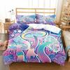 Psychedelic Mushrom Soft Duvet Cover Boho Exotic Carton Gradient Mushrom Beding Set Nature Fungus Warm Comforter Cover for Young Boys Young Girls