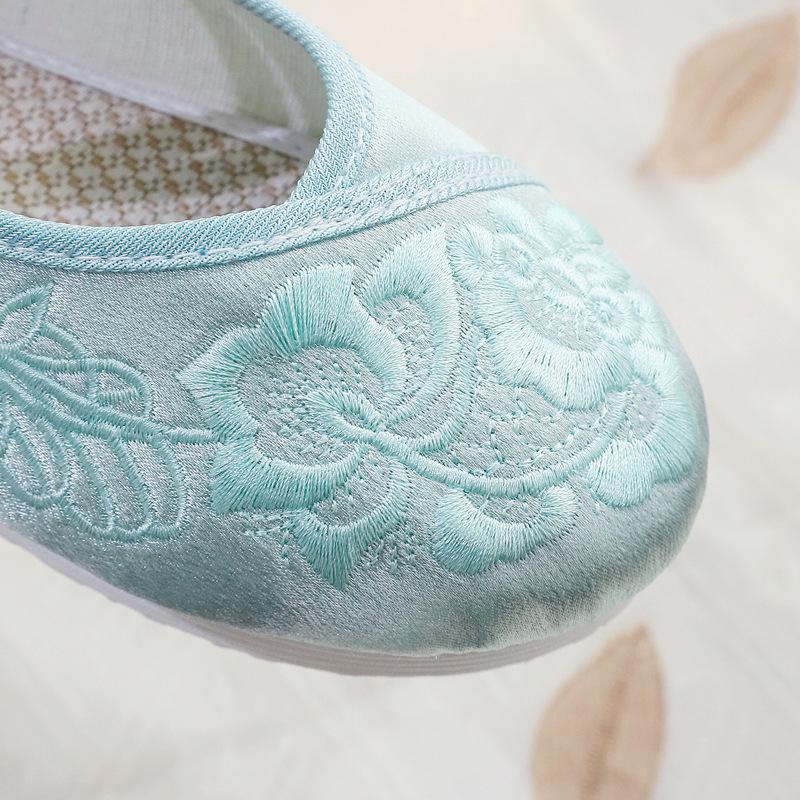 Scarpe Hanfu da donna - Primavera/Estate, Piatte Zen Ricamate, Tacco Basso Stile Etnico per Artiste del Tè