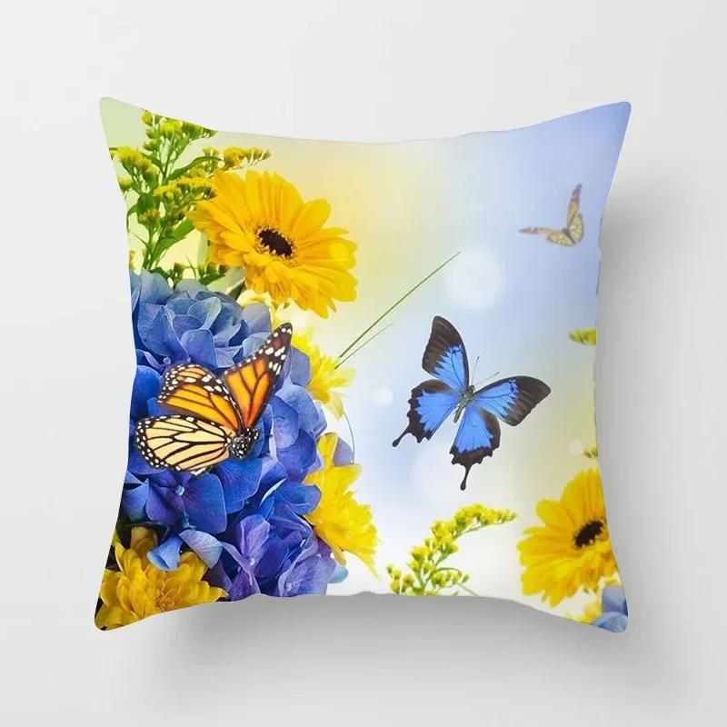 Decorative Home Pillows Retro Butterfly Soft Throw Pillow Cover For Living Room For Sofa Couch Cushion Cover X Pillow 89P