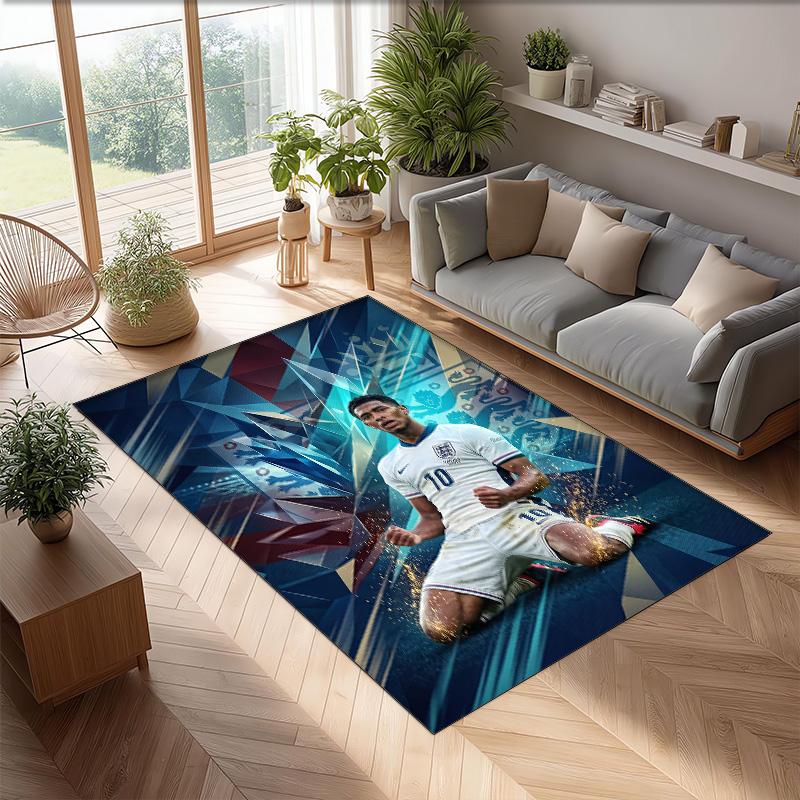 Jude Bellingham Soccer Football Pattern Soft Area Rug Non Slip Indoor Floor Carpet Sports Decor Mat for Bedroom