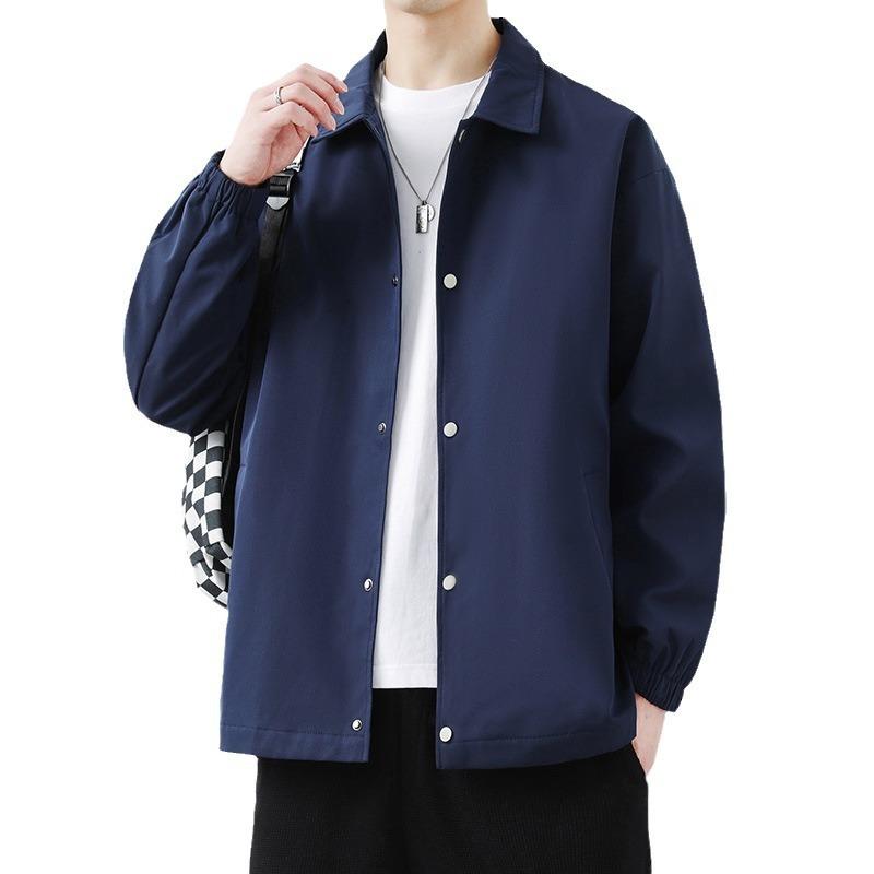 Men's Jacket Spring and Autumn New Loose Trend Casual Lapel Tooling Versatile Clothes