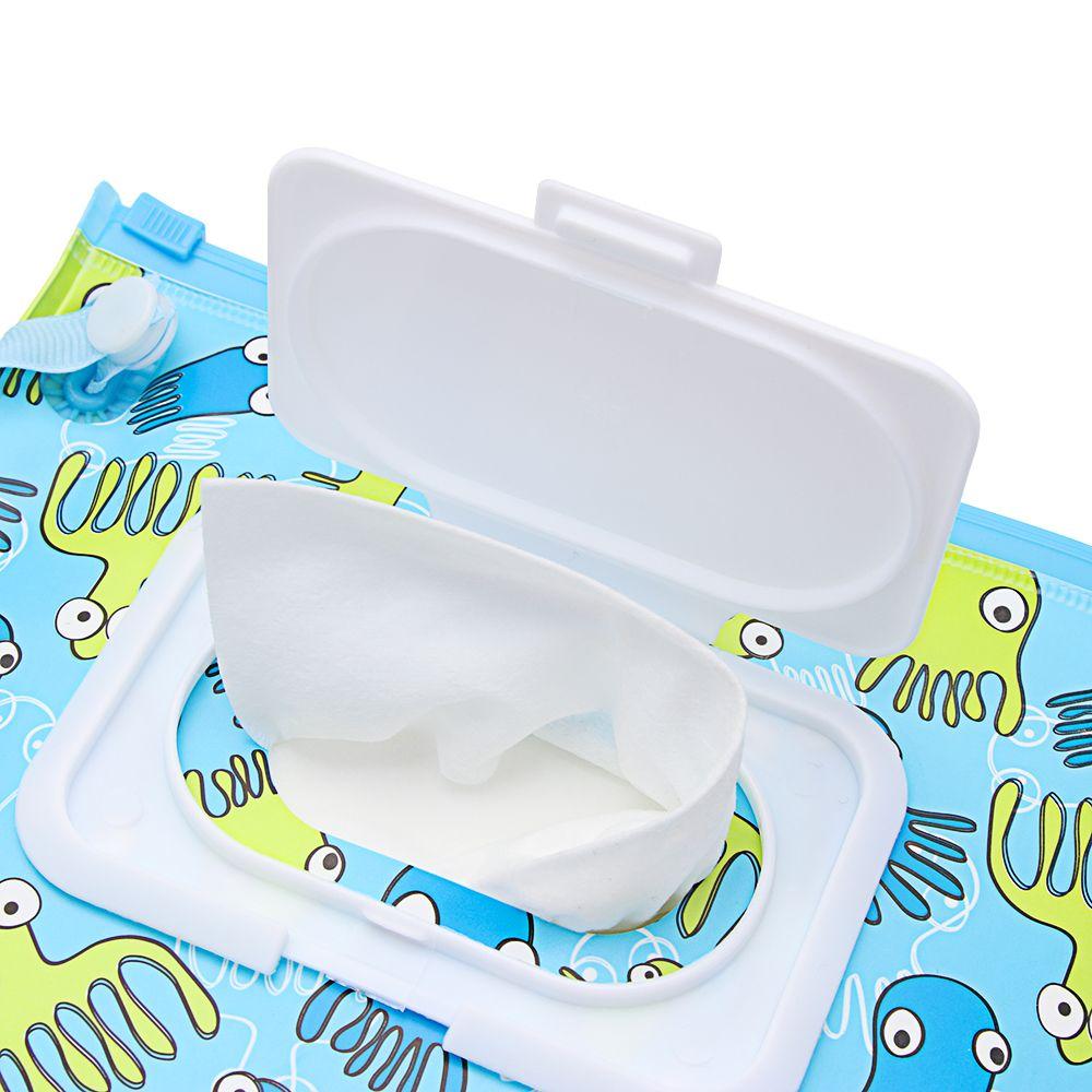 Snap-Strap Flip Cover Carrying Case Stroller Accessories Wet Wipes Bag Tissue Box Cosmetic Pouch