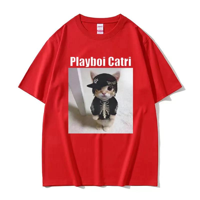 Playboi Carti Cute Cat Meme Funny Narcissist Opium Tshirt for Men Women Hip Hop Fashion T Shirt Casual T-shirts Women's Clothing