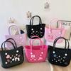 EVA Beach Handbag: DIY Creative Heart Shoulder Bag with Large Capacity for Travel