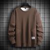 Round Neck Sweatshirt for Men, Autumn New Casual Long-sleeved T-shirt, Korean Style Trendy Cotton Versatile Loose Top