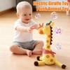 Jucărie Girafe Dansatoare cu Lumini LED Cântă Dansează Repetă Ce Spui Jucărie de Pluș Girafe Bebelus Electric Vorbitor Girafe de Pluș Jucărie Muzicală