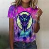 Summer O-neck casual printed women's T-shirt lion 3D printed T-shirt