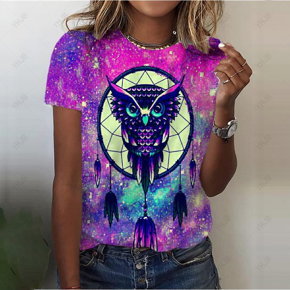Summer O-neck casual printed women's T-shirt lion 3D printed T-shirt