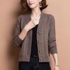 Faionable V-Ne Color Knitted Woolen Coat Women's Loose Large Size Camere Sweater Cardigan Autumn Winter