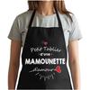 Kitchen Apron - Loving Mamounette - Black - Cotton - Breton Print