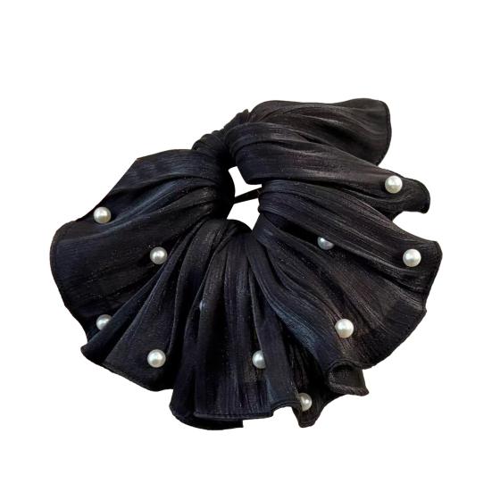 Hair Tie Imitation Pearls Large Elastic Hair Band Double Layer Soft Fabric Hair Scrunchie Hair